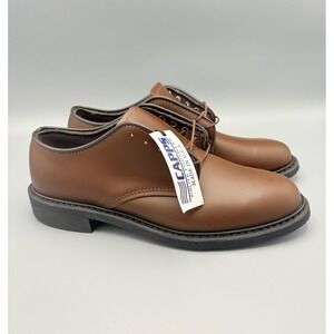 CAPPS 90259-A Dress Shoes Men's Size 7.5 D Brown Leather Military Approve Oxford